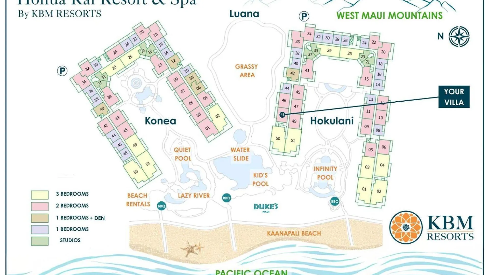 Kbm Resorts Spacious Ocean View 4-Bedroom Honua Kai Collection Multi Unit Listing Same Floor 2 Free Rental Cars Hkh-62048 卡纳帕利